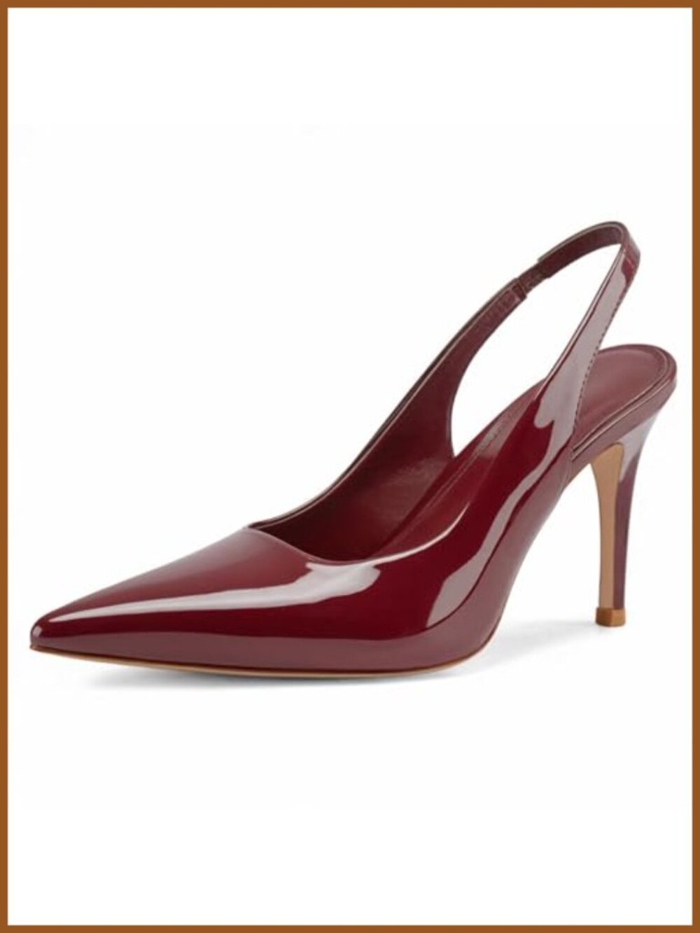 Slingback Stiletto Heels Pointed Toe Pump Faux Leather Formal Wedding Daily
